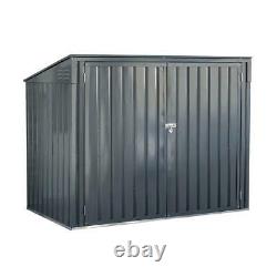 Arrow Galvanized Steel Horizontal Shed 6' x 3' Charcoal