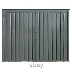 Arrow Galvanized Steel Horizontal Shed 6' x 3' Charcoal