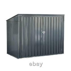 Arrow Horizontal Shed 6 ft. X 3 ft. Double-Door Lockable Galvanized Steel Gray