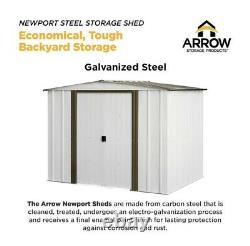 Arrow Newport 10ft x 8ft Galvanized Metal Shed And Steel Floor Frame Kit