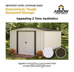 Arrow Newport 10ft x 8ft Galvanized Metal Shed And Steel Floor Frame Kit