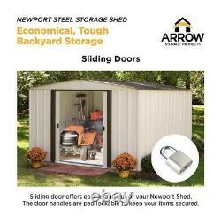 Arrow Newport 10ft x 8ft Galvanized Metal Shed And Steel Floor Frame Kit