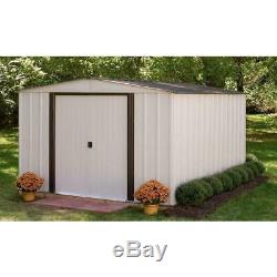 Arrow Outdoor Storage Shed With Floor Frame Kit 10 ft. X 12 ft. 2-Tone Metal