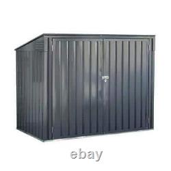 Arrow Shed Horizontal Paintable Lockable Double Door Galvanized Steel Charcoal