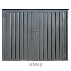 Arrow Shed Horizontal Paintable Lockable Double Door Galvanized Steel Charcoal