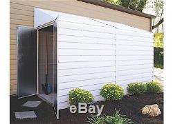 Arrow Shed YS410 Yardsaver Pent Roof Steel Storage Shed, Eggshell, 4 x 10 ft