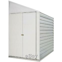 Arrow Storage Shed 4 ft. W x 10 ft. D Galvanized Metal Peak Roof White