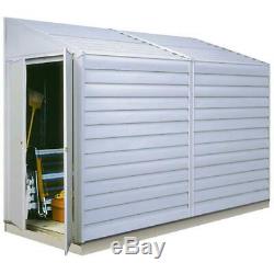 Arrow Storage Shed 4 ft. W x 10 ft. D Galvanized Metal Peak Roof White