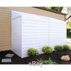 Arrow Storage Shed 4 ft. W x 10 ft. D Galvanized Metal Peak Roof White