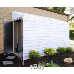 Arrow Storage Shed 4 ft. W x 10 ft. D Galvanized Metal Peak Roof White