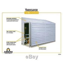 Arrow Storage Shed 4 ft. W x 10 ft. D Galvanized Metal Peak Roof White