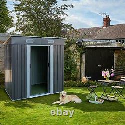 BAHOM Horizontal Outdoor Storage Shed 3.5X6 FT Without Floor Base, Lockable Orga