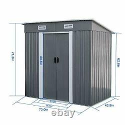 BAHOM Horizontal Outdoor Storage Shed 3.5X6 FT Without Floor Base, Lockable Orga