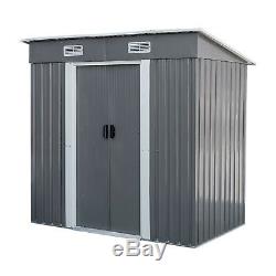 BAHOM Horizontal Outdoor Storage Shed 4X6 FT, Lockable Organizer for Garden