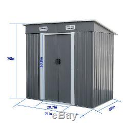BAHOM Horizontal Outdoor Storage Shed 4X6 FT, Lockable Organizer for Garden