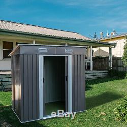 BAHOM Horizontal Outdoor Storage Shed 4X6 FT, Lockable Organizer for Garden