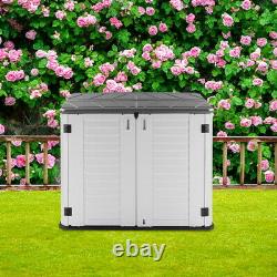 Backyard Yard Garden Patio-Store Horizontal Storage Shed Cabinet HDPE 34 cu. Ft