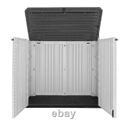 Backyard Yard Garden Patio-Store Horizontal Storage Shed Cabinet HDPE 34 cu. Ft