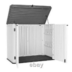 Backyard Yard Garden Patio-Store Horizontal Storage Shed Cabinet HDPE 34 cu. Ft