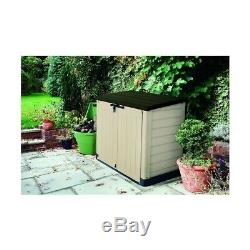 Beige Brown 42 Cu Ft Outdoor/Garden Wood Look PP Plastic Resin Storage Shed