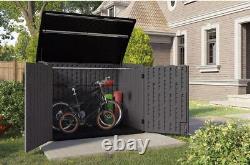 Big Outdoor Horizontal 2 Door Storage Shed Garden Box Fits 2 Trash Cans