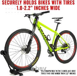 Bike Stand for 1 Bicycle Floor Parking Rack for Garage or Home (New Version)