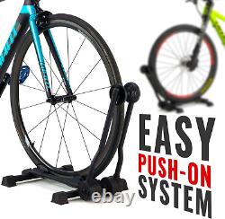 Bike Stand for 1 Bicycle Floor Parking Rack for Garage or Home (New Version)