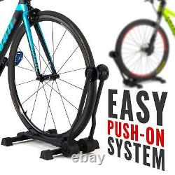 Bike Stand for 1 Bicycle Floor Parking Rack for Garage or Home (New Version)