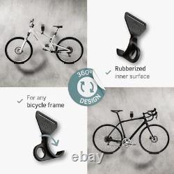 Bike Wall Mount Horizontal for E-Bikes, MTB & Road Bicycle Wall Set of 3 Black