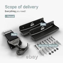 Bike Wall Mount Horizontal for E-Bikes, MTB & Road Bicycle Wall Set of 3 Black