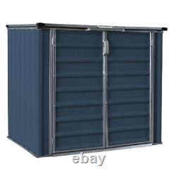 Build-Well BW0604HSH-GY Modern Metal Horizontal Storage Shed 4.2Hx5.6Wx3.51D ft