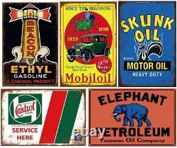 Collectible Vintage Tin Signs 26-Piece Wall Mount Decor for Home & Garage