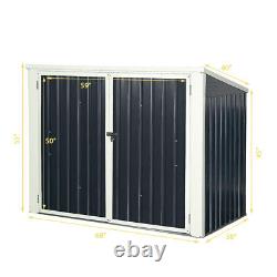 Costway 6X3ft Horizontal Storage Shed 68 Cubic Feet For Garbage Cans Tools