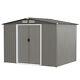 Costway 8'x6' Outdoor Storage Shed Galvanized Steel Tool House Organizer