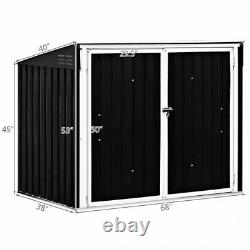 Costway Horizontal Storage Shed 68 Cubic Feet Garbage Cans Tools Garden Crafts