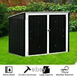 Costway Horizontal Storage Shed 68 Cubic Feet Garbage Cans Tools Garden Crafts