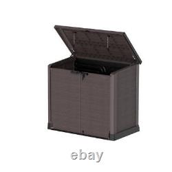 DURAMAX Deck Boxes 49 Horizontal Storage Shed Weather Protection Resin Brown