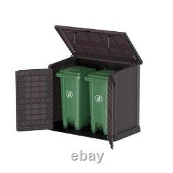 DURAMAX Deck Boxes 49 Horizontal Storage Shed Weather Protection Resin Brown