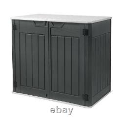 DWVO 47 cu ft Spacious Horizontal Storage Unit, Outdoor Resin Tool Locker Wit