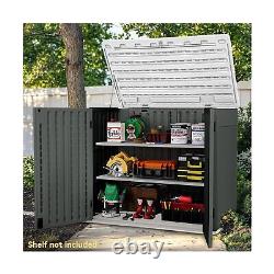 DWVO 47 cu ft Spacious Horizontal Storage Unit, Outdoor Resin Tool Locker Wit
