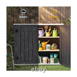 DWVO 47 cu ft Spacious Horizontal Storage Unit, Outdoor Resin Tool Locker Wit