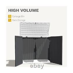 DWVO 47 cu ft Spacious Horizontal Storage Unit, Outdoor Resin Tool Locker Wit