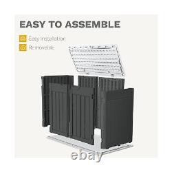 DWVO 47 cu ft Spacious Horizontal Storage Unit, Outdoor Resin Tool Locker Wit