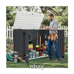 DWVO 47 cu ft Spacious Horizontal Storage Unit, Outdoor Resin Tool Locker Wit