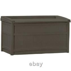 Deck Storage Boxes Outdoor 50 Gallon Resin Seat Light Backyard Organize Sheds