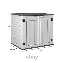 Devoko Resin Outdoor Storage Shed 28 Cu Ft Horizontal Outdoor Storage Cabinet