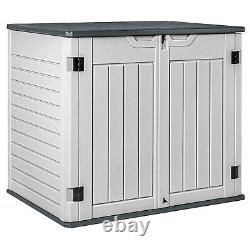 Devoko Resin Outdoor Storage Shed 34 Cu Ft Horizontal Outdoor Storage Cabinet