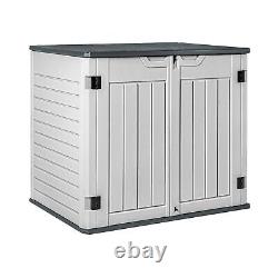 Devoko Resin Outdoor Storage Shed 34 Cu Ft Horizontal Outdoor Storage Cabinet