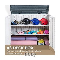 Devoko Resin Outdoor Storage Shed 34 Cu Ft Horizontal Outdoor Storage Cabinet