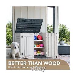 Devoko Resin Outdoor Storage Shed 34 Cu Ft Horizontal Outdoor Storage Cabinet